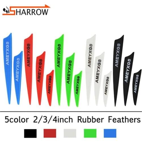 120pcs Arrow Feathers 2/3/4inch Rubber Fletches Arrow Shaft DIY Vanes For Shooting Outdoor Hunting Sports Archery Accessories