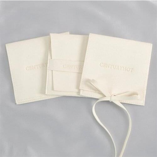 Wholesale 200pcs/lot Jewelry Pouch Suede Microfiber Gift Bag Custom Logo Printed Ring Earring Necklace Pouch