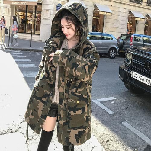 2021 Winter Women Cotton Inside Parkas Female Thick Warm Mid-Long Hooded Parkas Jackets Lady Warm Fur Inside Padding Parkas H354
