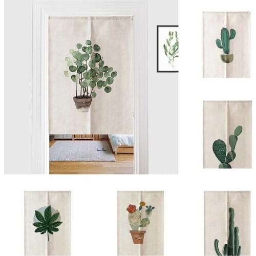 Simple Plant Cloth Curtain Kitchen Bathroom Partition Curtain Bedroom Decorative Half Panel Curtain