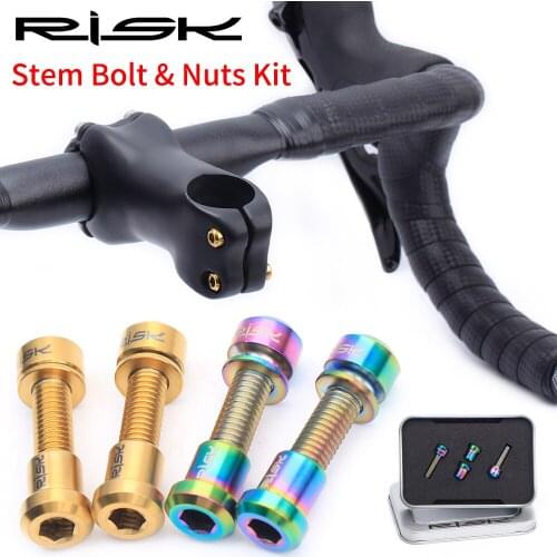 RISK Mountain Highway Bicycle Accessories Titanium Alloy Bike Handle Screws Carbon Fiber Rear End Of Lock Front Fork Locked Nuts