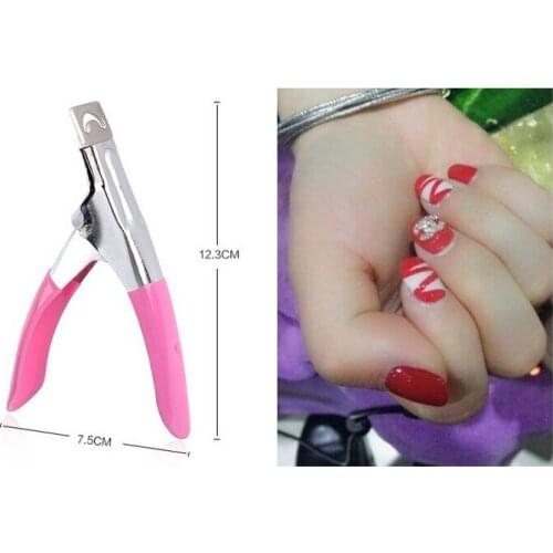 Pink Manicure Cutter Clipper Tool Nail Art Clipper Cutter for False Nail Edge Manicure Acrylic UV Gel False Tips Clipper Cutter