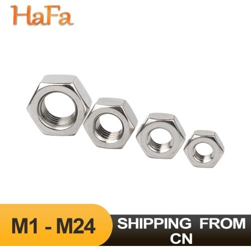 304 Stainless Steel DIN934 Hexagon Hex Nut for M1 M1.2 M1.4 M1.6 M2 M2.5 M3 M3.5 M4 M5 M6 M8 M10 M12 M16 M18 M20 M24 Screw Bolt
