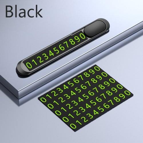 Hidden Car Styling Temporary Parking Card Plate Telephone Number Metal Alloy Texture Auto Phone Number Card Car Sticker