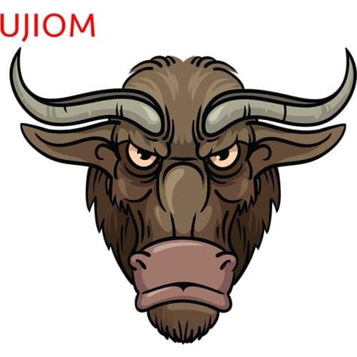 UJIOM Bull Head Door Sticker Cartoon Animal Living Room Decoration Wall Stickers Waterproof Personalise Kitchen Decor Poster