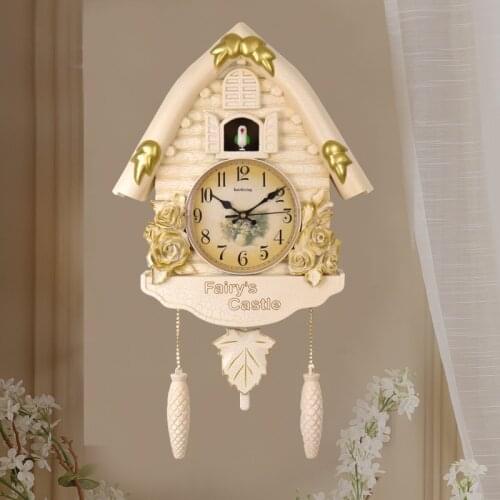 Pendulum Vintage Cuckoo Clock Creative European Large Art Kids Rooms Wall Clock Mechanism Relojes Home Living Room Decor DA60WC
