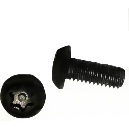 M4 M5 M6 Carbon Steel Plum Torx T&TX Screws Round Head with Column Screw Six-Lobe Anti-thef Bolt Black
