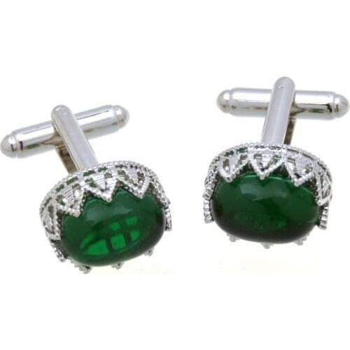 10pairs/lot Big Green Crystal Cuff Links Retro Green Jewel Stone Cufflinks Mens Jewelry Wedding Gift