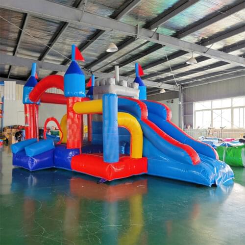 Factory customized PVC Inflatable Trampolines with slide bouncy castle Jumper Obstacle Course