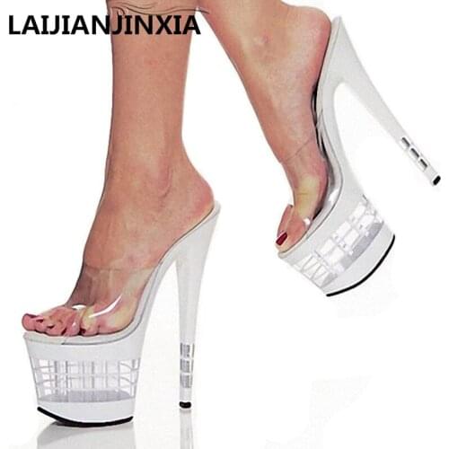 Brand New 2016 Sexy Dress Party Shoes Ladies Round Toe High Heels womens Slippers Plus Size 34-46