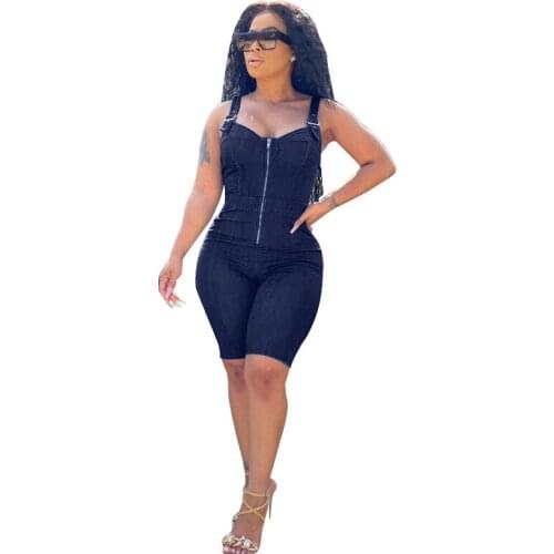 Denim Jumpsuit Women Ladies One Piece Jumpsuit Jeans Overalls Mono Vaquero Sexy Romper Rompers Womens Jumpsuit Shorts Mono Mujer