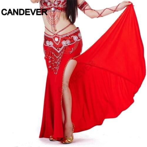 Oriental Competition chiffon for women belly dance bellydance gypsy maxi split hip skirt Costume Indian Performance Bollywood