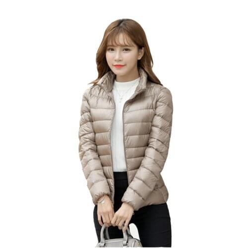 Women Winter Coat New Ultra Light White Duck Down Jacket Slim Women Winter Puffer Jacket Portable Windproof Down Coat Plus size