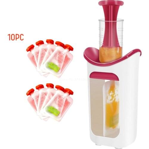 10Pcs Baby Food Manufacturer Squeeze Food Machine Organic Food Fruit Container Storage Baby Food Supplement Juicer Squeezer