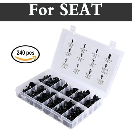 240pcs/Set Car Body Door Push Retainer Pin Rivet Trim Clip Panel Moulding For Seat Cordoba Exeo Ibiza Cupra Leon Mii Toledo