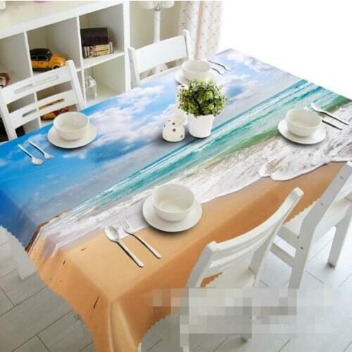 3D Sky Beach Tablecloth Table Cover Cloth