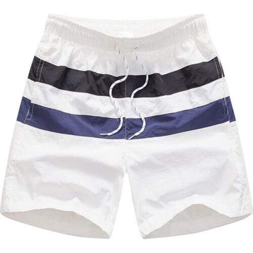 50% Hot Sales!!! Swim Shorts Striped Breathable Polyester Men Surf Beach Shorts for Beach