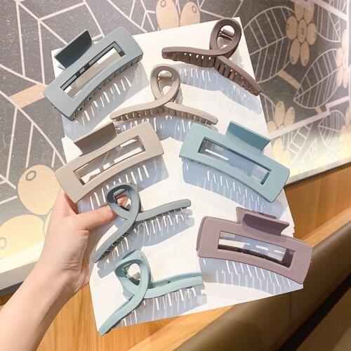 8 pcs Korean Solid Claws Elegant Frosted Acrylic Hair Clips Hairpins Barrette Headwear for Women Girls Hair Accessories