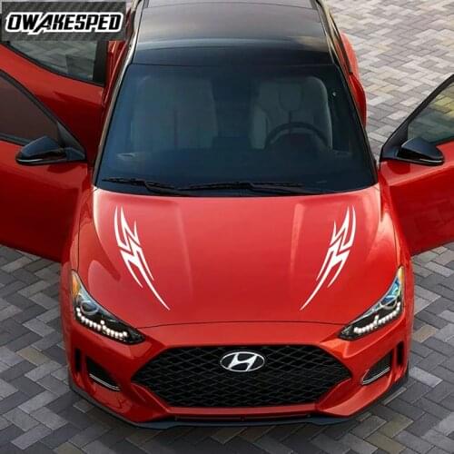 Car Sport Totem Graphics Hood Bonnet Stripes Decor Stickers For Hyundai Veloster Auto Cover Engine Stickers Vinyl Decals