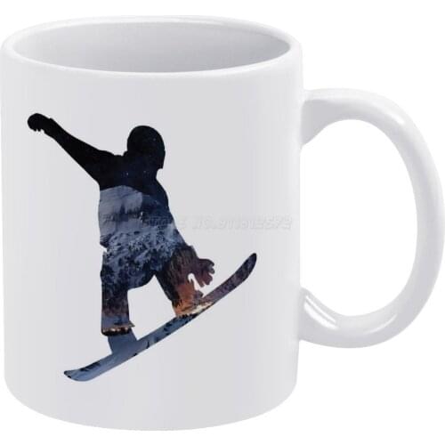 Snowboard White Mug Vintage Mug New Unisex Size Mug Nuijten Mountains Himalaya Alpes France Swiss Austria Extreme Sport