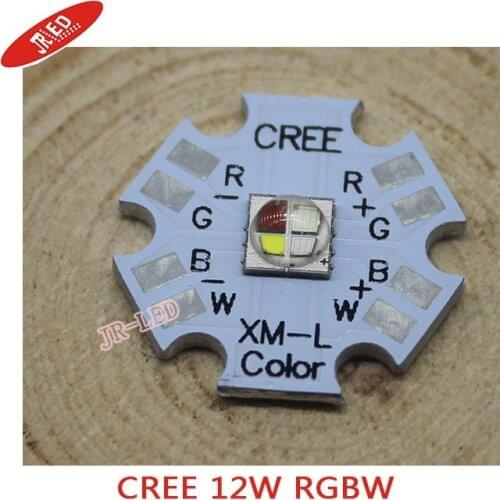 FREEshipping Cree XLamp XM-L RGBW RGB White Color 12w LED Emitter 4-Chip 20mm Star PCB Board