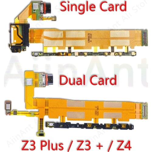 Charging Port Charger Dock Connector Flex For Sony Xperia Z3 + Plus Z4 Dual Single Card Side Volume Power Flex Cable