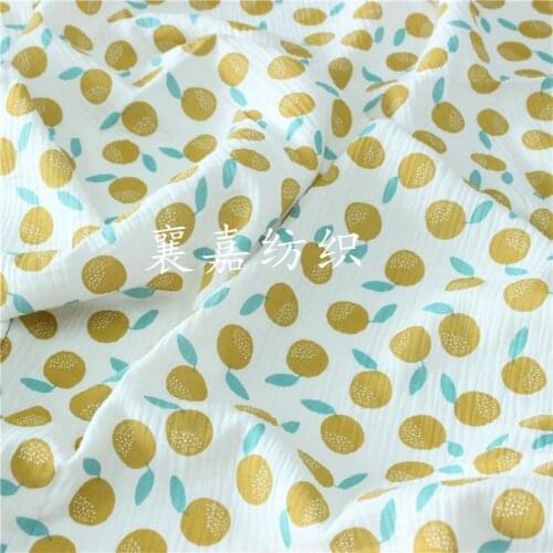 Double Layer Gauze Printed Childrens Clothing Fabric Bubble Yarn Mosquito Repellent Trousers Pajama Cotton Fabric