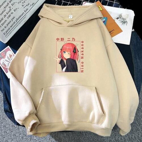 Anime the quintessential quintuplets Nino nakano print Hoodie Japanese Style Streetwear Harajuku Graphic Sweatshirt Unisex Tops