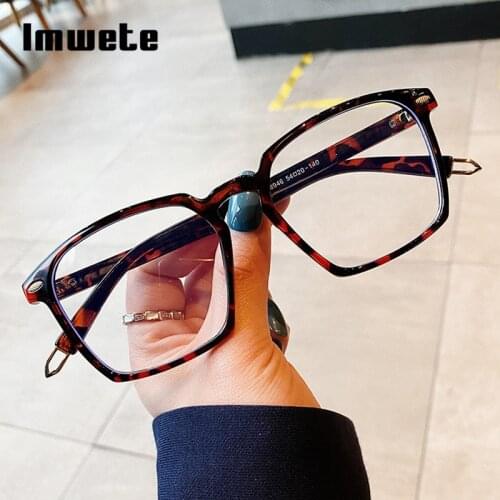 Imwete Vintage Square Glasses Frame for Women Men Blu-Ray Computer Spectacles Fashion Transparent Optical Eyeglasses