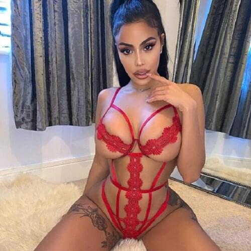 2021 Womens Sexy Lingerie Harness Lace Underwear See through Bra and Panty Set Bodysuit Lenceria Sexy Women Hot Erotic Lingerie