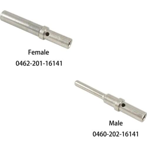 500 Pcs DT Series Pin Contact 0462-201-16141 0460-202-16141 Stainless Steel 16-20AWG Deutsch Crimp Solid Terminal Female Male
