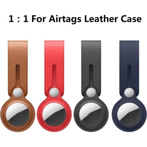For Apple Airtags Leather Case Keychain Protective Sleeve For Airtag Tracker Locator Device Anti-lost Case For Airtag Key Chain