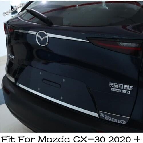 Lapetus Auto Rear Trunk Accent Cover Tail gate Mouding Trim Back Boot Door Strip Sticker For Mazda CX-30 2020 2021 Accessories