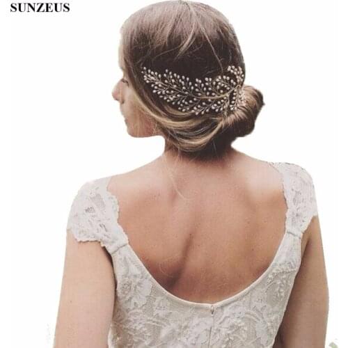 2020 Hot-selling Pearls Hair Pieces Gold Comb Bridal Head Accessories Vintage Style Hand-made Party Headpiece SQ0143