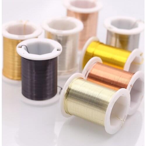 Colorfast Copper Wire Big Roll 0.3/0.5/0.8mm Long-lasting Craft Beads Rope Beading Wire DIY for Jewelry Cord String Craft Making
