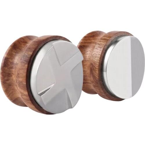 Powder Hammer Adjustable Rosewood Handle Stainless Steel Macaroon Handmade Coffee Tamper Height Gasket Coffee Barista Accessorie