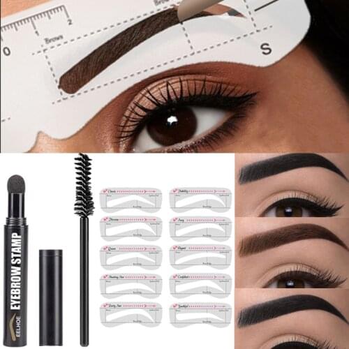 Eyebrow cream Kit Langlebig Wasserdicht Stirn Pigment Wiederverwendbaren Augenbraue Schablonen Pinsel Trimmer Make-Up Tools Set