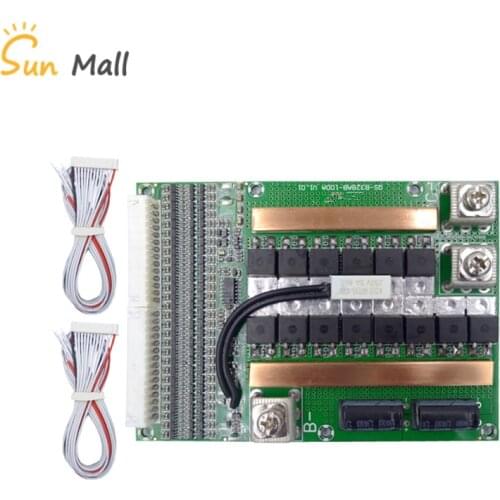 28S 100A High Current Lithium Battery Protection Board 100V polymer with Temperature Control /Li-ion BMS board