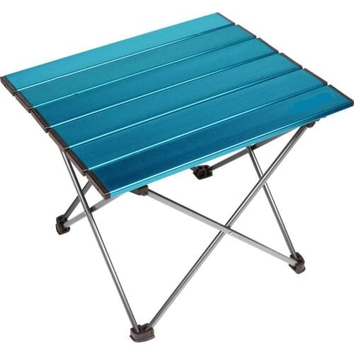 HooRu Portable Aluminum Table Picnic Beach Fishing Folding Table Outdoor Lightweight Backpacking Camping Desk with Carry Bag