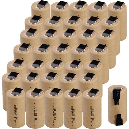 Real capacity ! 36 pcs SC battery 1.2V NICD 2200mah batteries fast delivery for electric drills power tools