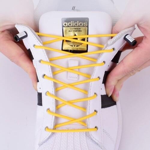 1 Pair No Tie Shoelaces Round Locking Elastic Shoe Laces Kids Adult Sneakers Shoelace Quick Lazy Shoes Lace Shoestrings