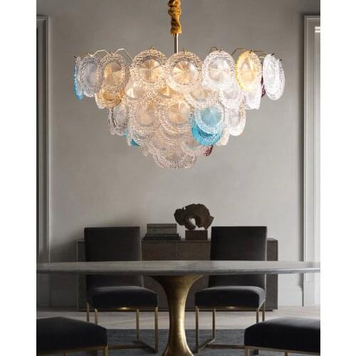 Nordic modern living room chandelier glass modern light luxury lamps warm and romantic bedroom lamp