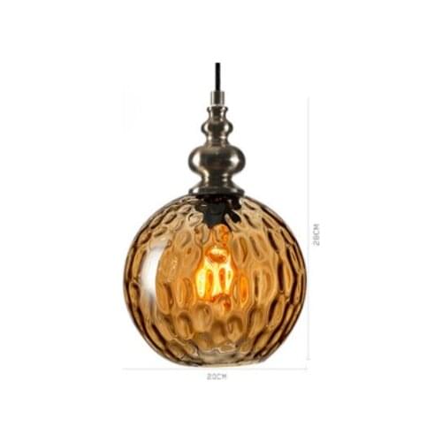 Modern personality glass three-head restaurant pendant lamp Nordic water bump texture design plating LED lighting E27 fixture