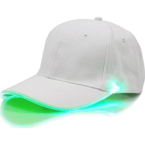LED sports running Cap Battery Operated Light Up Cotton Peaked Hat night running saftey With Adjustable Back Closure