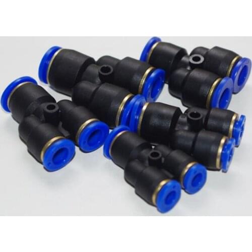 10pcs Tube O/D 4mm-16mm Plastic Y Style Three Way Push In Fittings Pneumatic Connectors For Air Tube Water Hose
