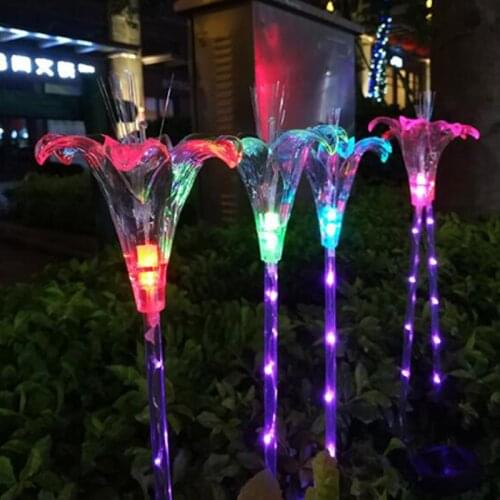 Outdoor Garden Decoration Lamp Intelligent Light Control LED Safety Waterproof Solar Acrylic Lily Powerful Outdoor Solar Lamps