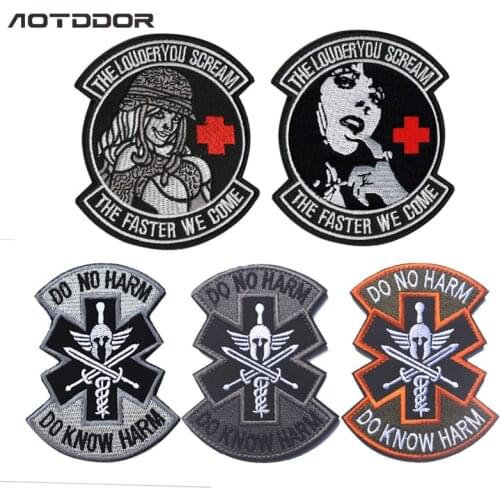 EMT Medic Embroidered Patch Louder You Scream The Faster We Come Tactical Military Patches Appliques Embroidery Badges