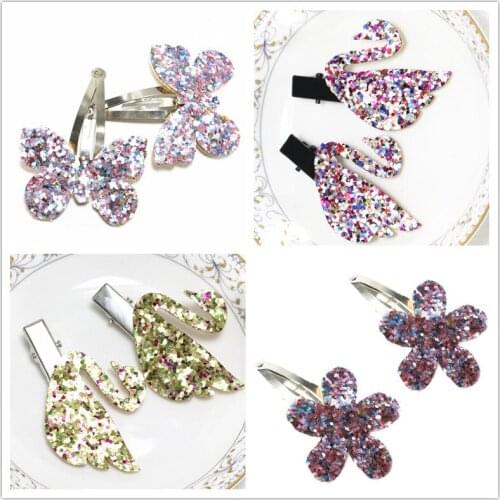 2 pcs Princess Kids Gifts Girls Swan Hair Clip butterfly hair accessories flower Hair Clips hairpins lady Party