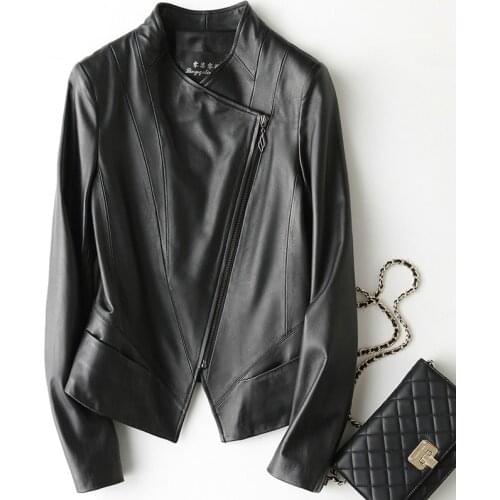 100% Genuine Leather Jacket Women Natural Sheepskin Leather Womens Leather Jackets Female Clothing Mujeres Abrigos 226 Zjt4