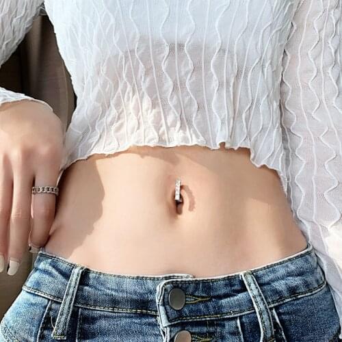 Belly Piercing Women Jewelry Body Navel Piercing 925 Sterling Silver Fashion Decoration Accessories 1.2 1.5 MM Thick